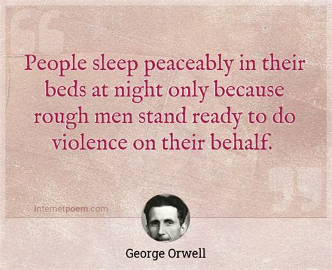 People Sleep Peaceably In Their Beds At Night Only Be 1