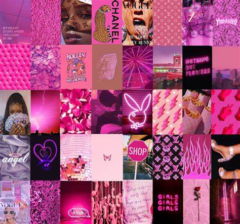 Neon Pink Aesthetic Wallpaper Collage High Quality Aesthetic Wall The