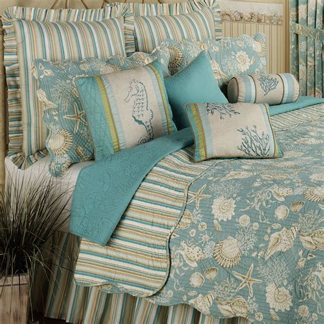 Drift off to sleep with these coastal cotton quilts & quilt sets. Natural Shells Coastal Quilt Bedding | Coastal bedrooms ...