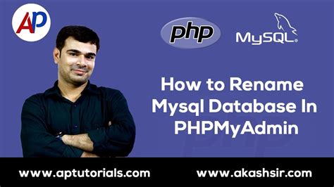 How To Rename Mysql Database In Phpmyadmin Php Mysql Tutorial Youtube
