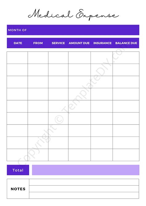 Medical Expense Tracker Printable Template In Pdf And Excel