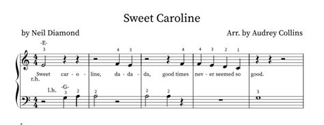 Sweet Caroline Arr Audrey Collins Sheet Music Neil Diamond Easy