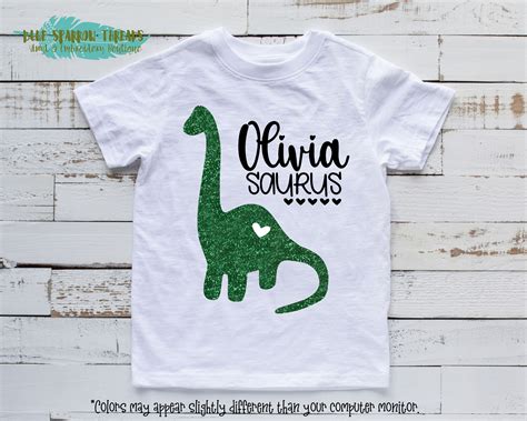 Dinosaur Tee Girl Dinosaur Tee Personalized Shirt Girls Etsy