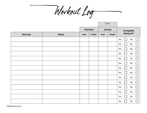 Workout Log Printables Blog Dandk Vrogue Co