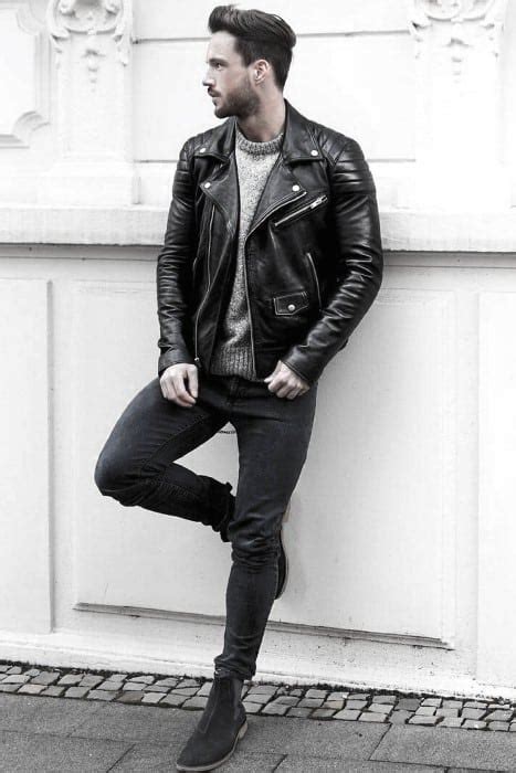 how to wear a leather jacket for men 50 fashion styles