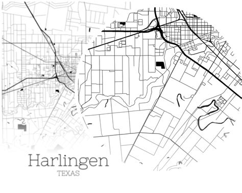 Harlingen Map Instant Download Harlingen Texas City Map Etsy