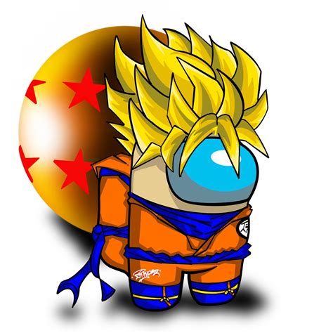 Dragonball Super Saiyan Goku As Among Us Ramongusart