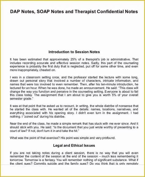 Mental Health Clinical Note Template