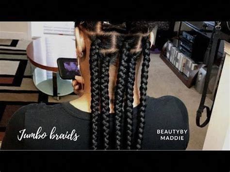 To just cover the band, take a section of hair from the bottom of your. Jumbo Box Braids| Pre treatment| w/Triangle parts on 4C ...