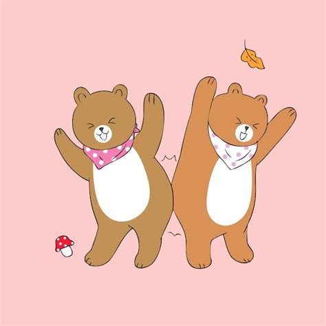 premium vector cartoon cute bears dancing vector
