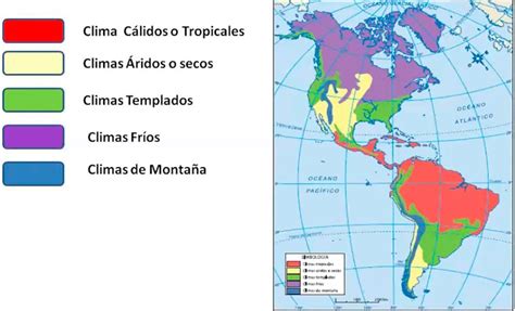 Mapa Con Los Climas De America A Color Images