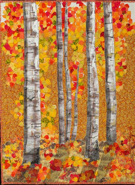 Aspen Trees In Autumn Splendor By Cindy Williams 2013 The Art Quilt
