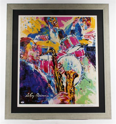 Leroy Neiman Signed Jazz 33x37 Custom Framed Print Display Psa Coa