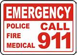 Emergency Call 911 Sign F7686 By