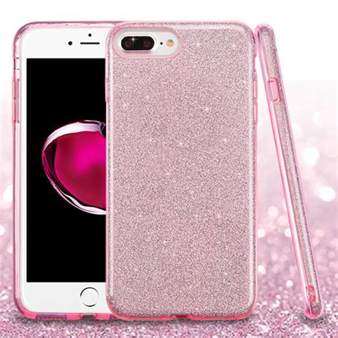 Asmyna Full Glitter Hybrid Case For Apple Iphone 8 Plus 7 Plus Pink