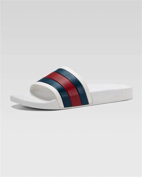 Gucci women's ouverture slide sandals. Gucci White Rubber Slide Sandal for Men - Lyst