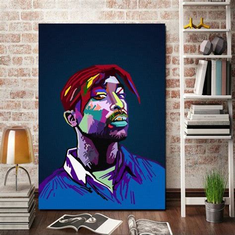 Tupac Shakur 2pac Tupac Rapper Canvas Giclee Print Painting Etsy