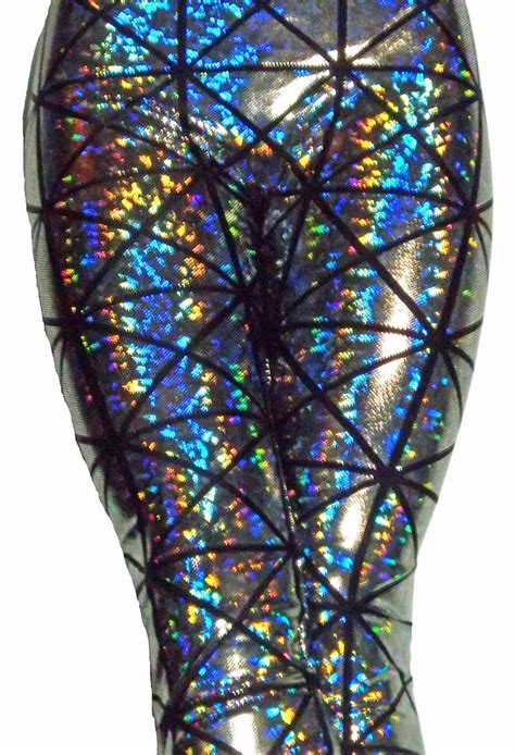 Silver Mosaic Holographic Leggings Yoga Pants For Women Etsy