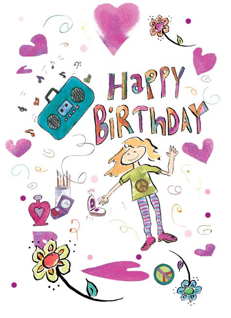 Printable Birthday Card Teenage Girl