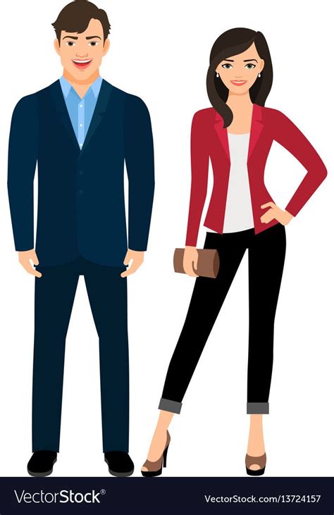 Office Style Fashion Couple Royalty Free Vector Image Fashion Couple