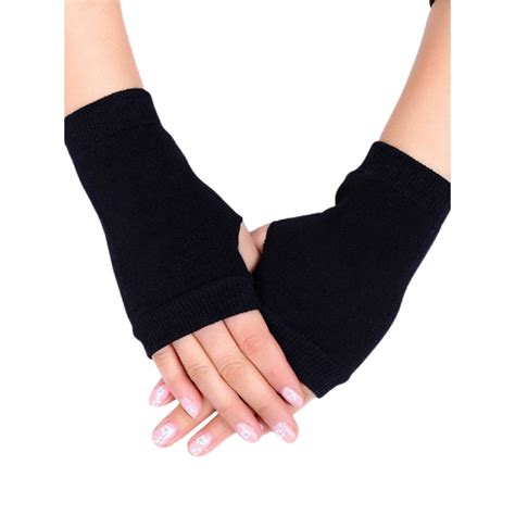 Meihuida 1 Pair Women Cashmere Fingerless Warm Winter Gloves Hand