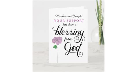 Sympathy Thanks Your Support Is Blessing From God Thank You Card