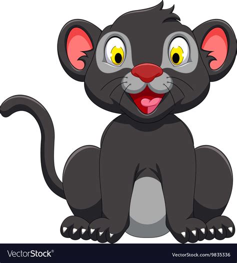 Cute Black Panther Sitting Royalty Free Vector Image