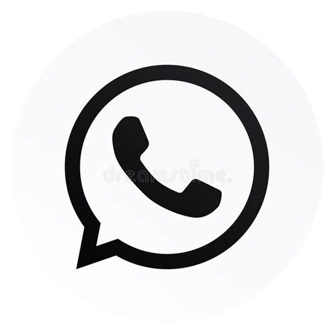 High Resolution Image Of Black And White Whatsapp Icon Editorial