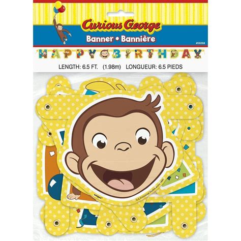 Curious George Party Banner | Curious george party, Curious george birthday, Curious george 