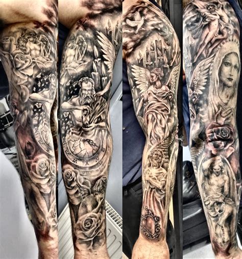 angel half sleeve tattoo designs demon sleeve design amazing dark fallen