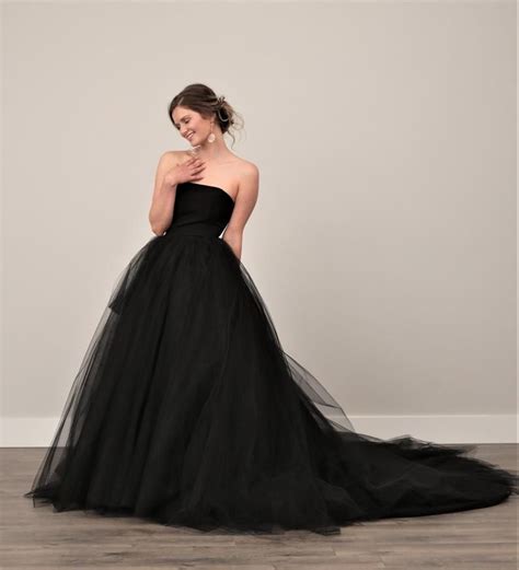 Black Wedding Dress Tulle Skirt Gothic Twilight Dress Goth Etsy In