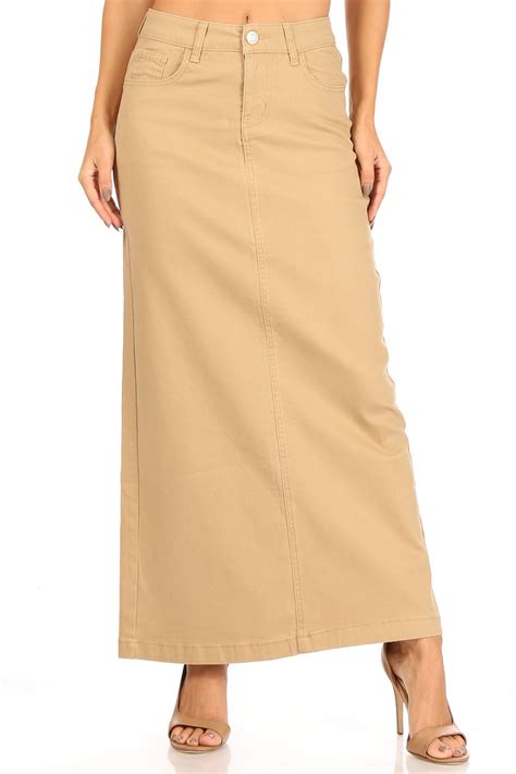 Fashion2love Womens Juniorsplus Size Long Pencil Stretch Twill Skirt