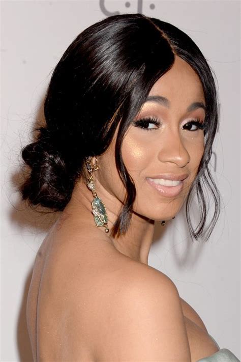 Cardi b attended a concert at madison square garden sporting a shimmering magenta two piece suit and a bold new bob haircut. Cardi B Wavy Dark Brown Face-Framing Pieces, Updo ...