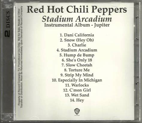 Red Hot Chili Peppers Stadium Arcadium Instrumentals 2006 Cdr