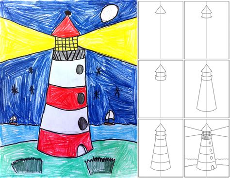 Draw Your Own Lighthouse Resim Lighthouse Art Art Lessons