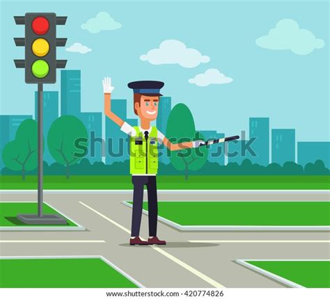 Traffic Policeman Cartoon Over 4582 Royalty Free Licensable Stock