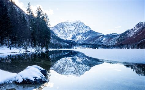 Download Wallpaper 3840x2400 Mountains Snow Lake Reflection 4k Ultra
