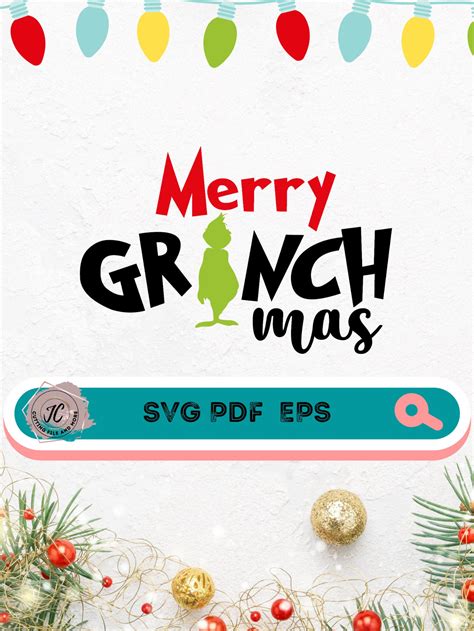 Merry Grinchmas Svgchristmas Svg Merry Christmas Svg Etsy Uk