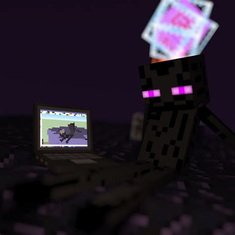 enderman with model of enderman by lockrikard on deviantart