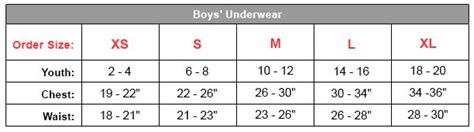 Hanes Mens Underwear Size Chart