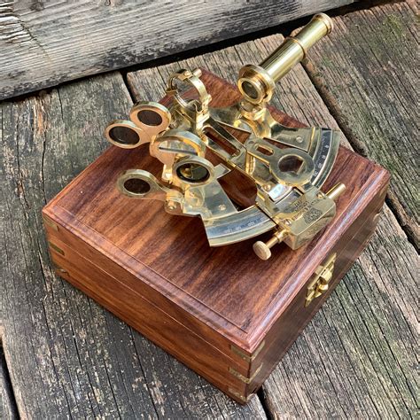 Sextant With Hardwood Box Nautical Navigation Collection Etsy