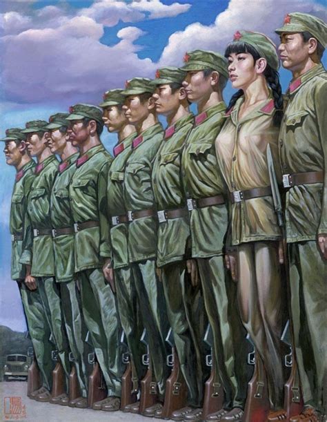 Girls In The Army Sexual Painting Of Hu Ming Pictolic