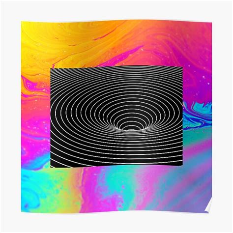 Psychedelic Black Hole Vortex Trippy Hallucination Art Poster For