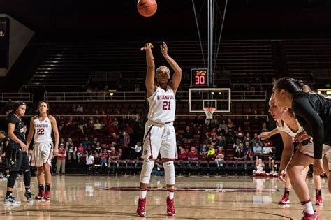 DIJONAI CARRINGTON Hits A Free Throw Stanford Womens Basketball