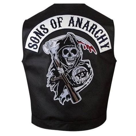 Sons Of Anarchy Jax Tellers Black Vest Street Motorcycle Embroidery