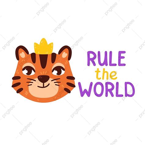 Tiger King Vector Hd Images Tiger The King With Golden Crown White