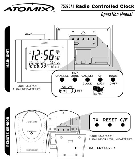 Atomix 75320a1 Radio Controlled Clock User Manual