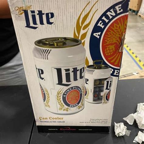 Miller Lite 8 Can Acdc Personal Mini Cooler Portable Fridge Refrigerator