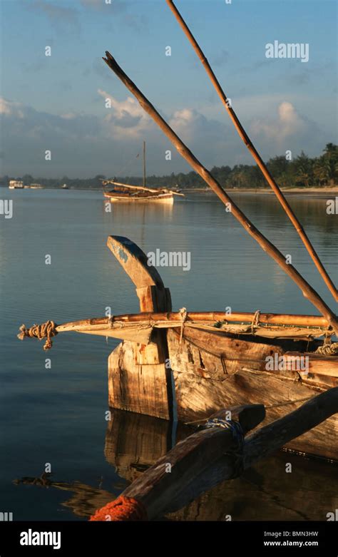 Africa Kenya Mombasa Ngalawa Boat Stock Photo Alamy