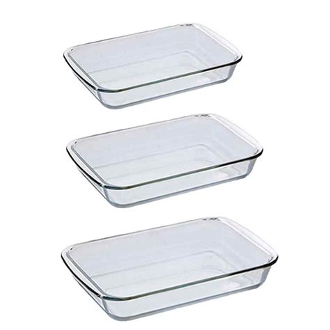 Rectangular Tempered Glass Baking Tray High Temperature Resistant